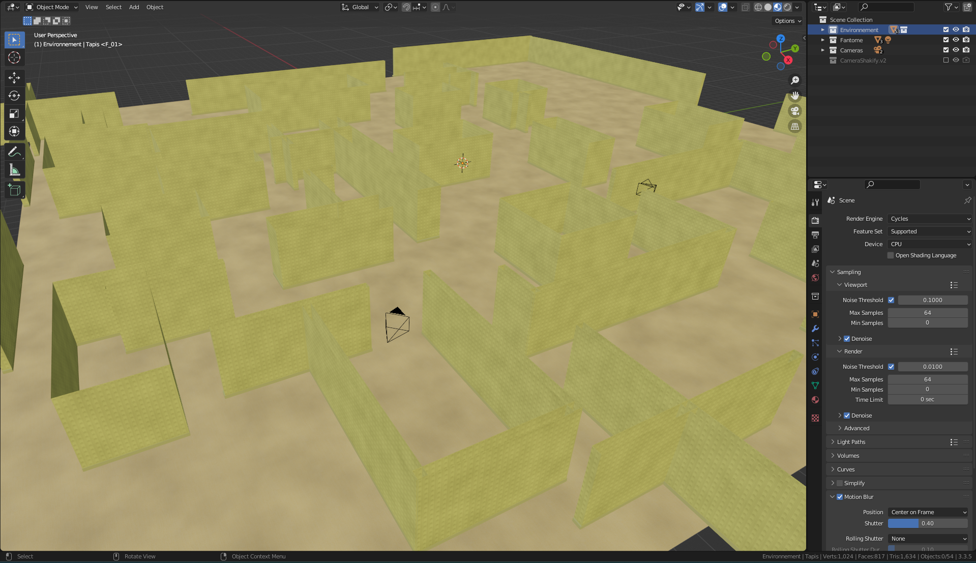 Image du projet dans Blender