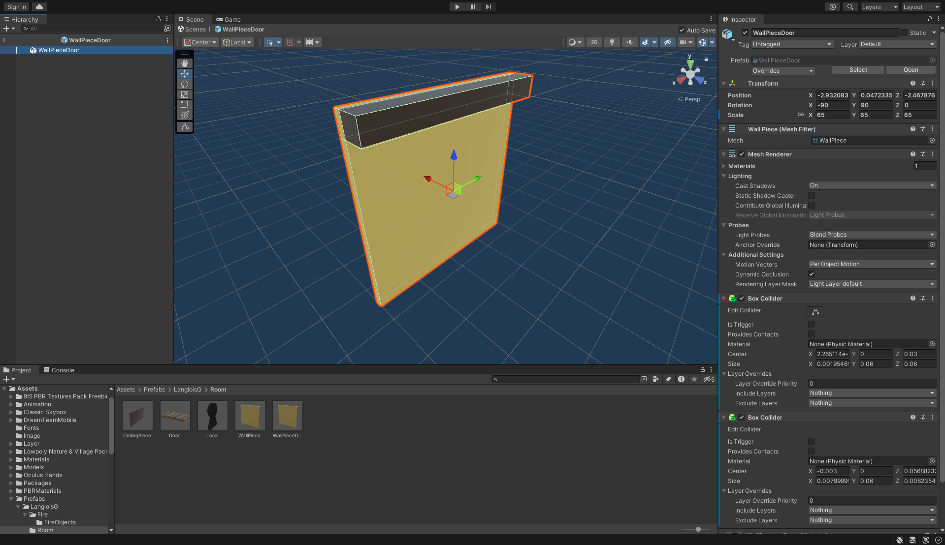 Image du mur de la porte modélisé dans Blender