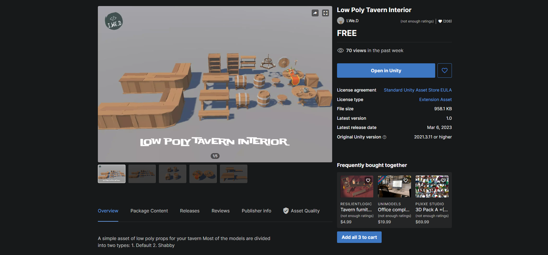 Image du package d'assets dans l'asset store de Unity